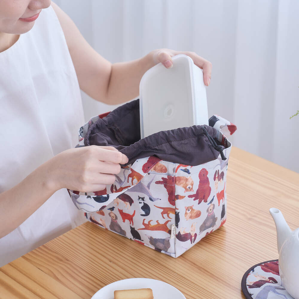 Drawstring Tote Bag/Artists Collaboration Collection/inBlooom x Soupy Tang/Pets Party