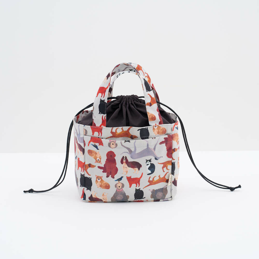 Drawstring Tote Bag/Artists Collaboration Collection/inBlooom x Soupy Tang/Pets Party