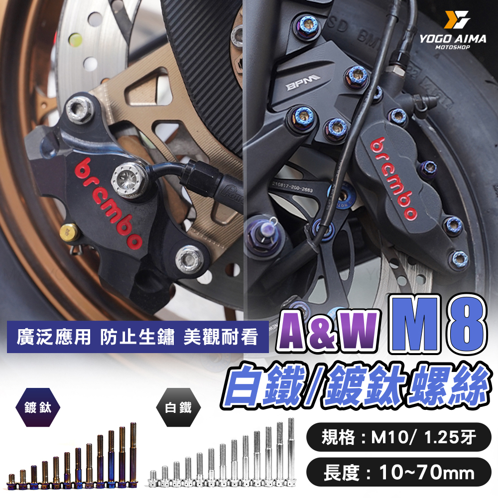 M8 白鐵/鍍鈦螺絲