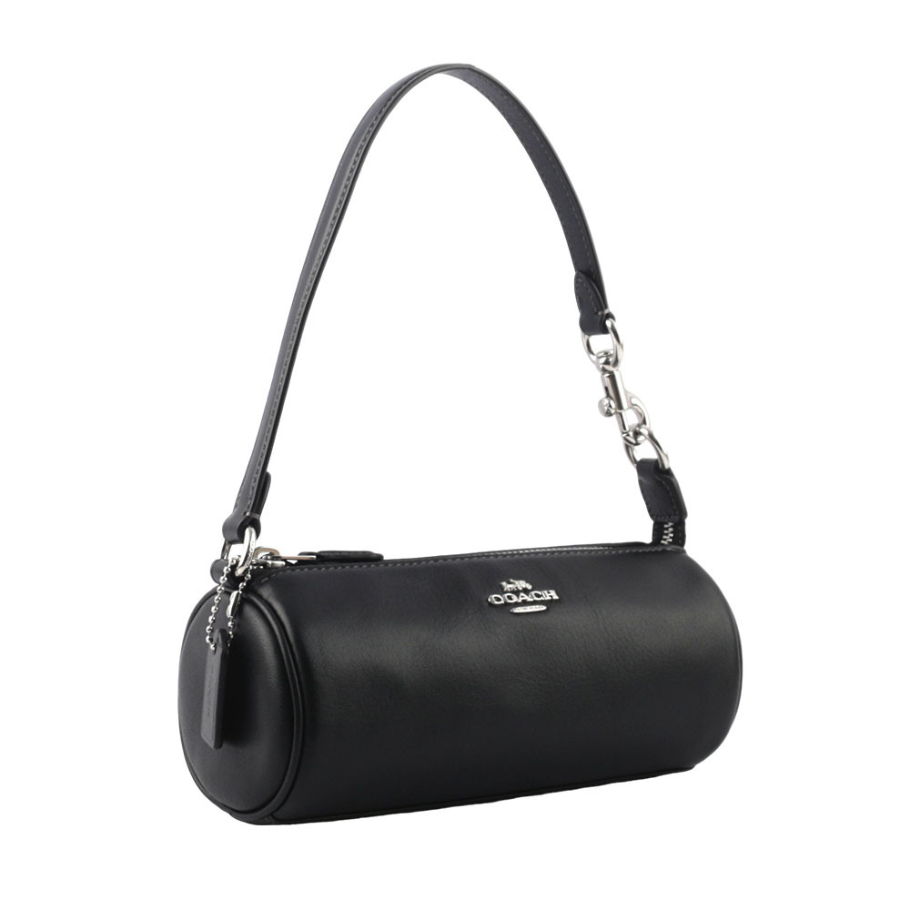 【COACH】Nolita 銀字平滑小牛皮革圓筒手提包/手拿包