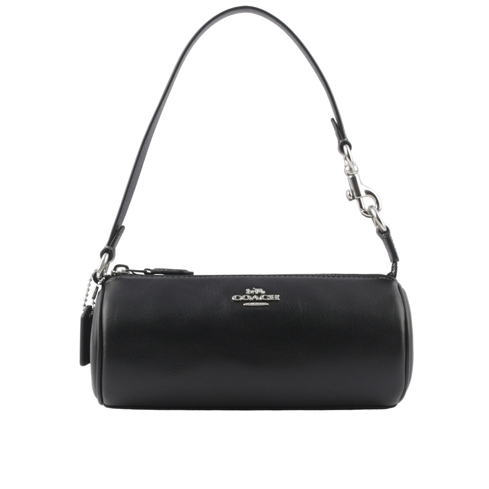 【COACH】Nolita 銀字平滑小牛皮革圓筒手提包/手拿包