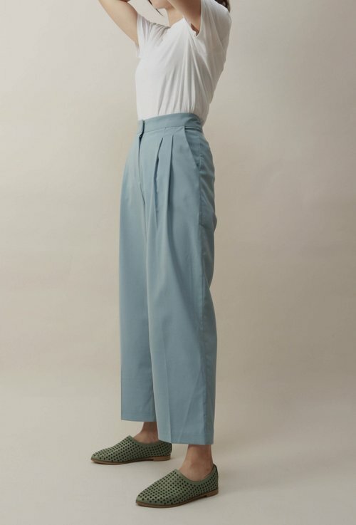 Pointy-toe slip-on 深海綠色