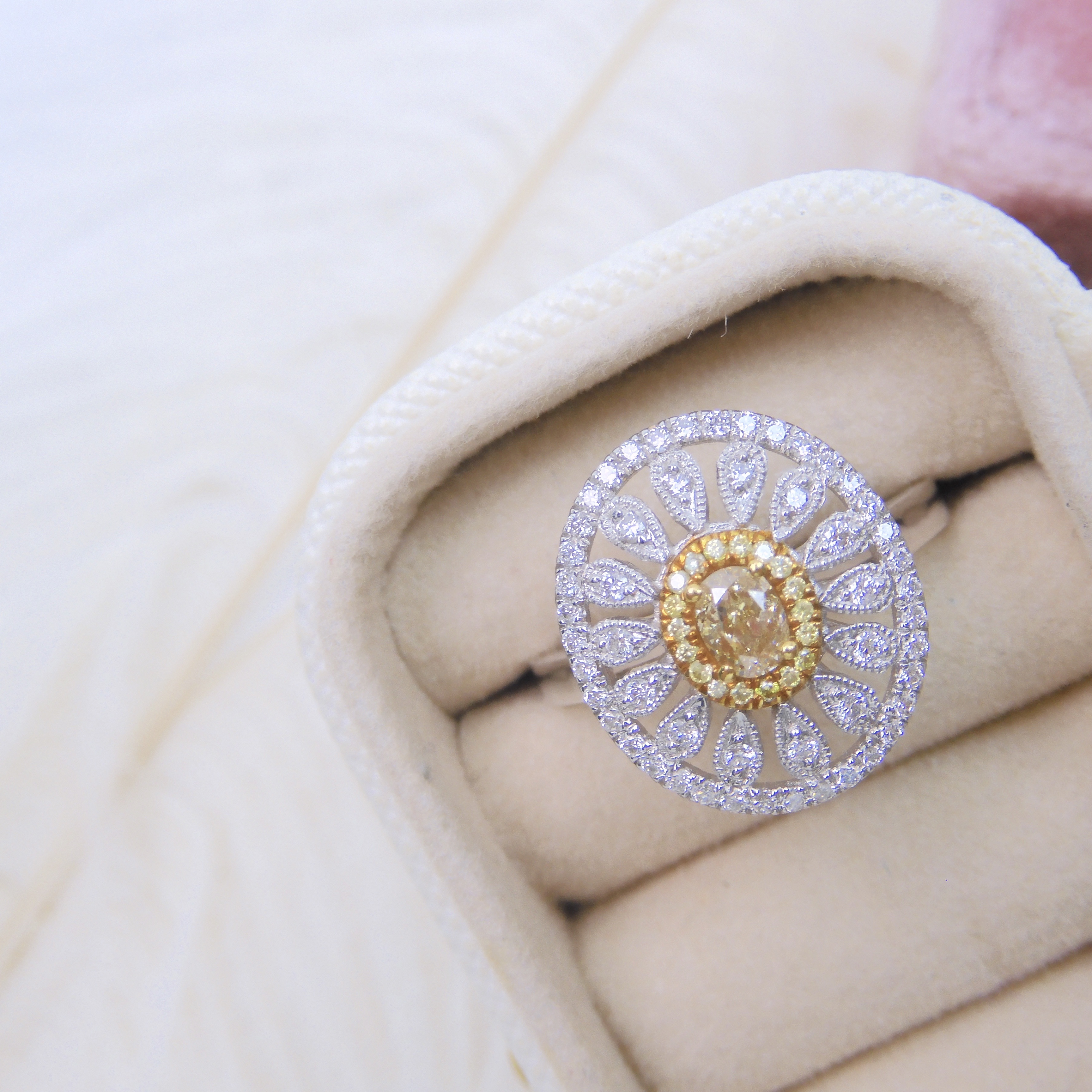 18K金 0.279ct 黃鑽戒指