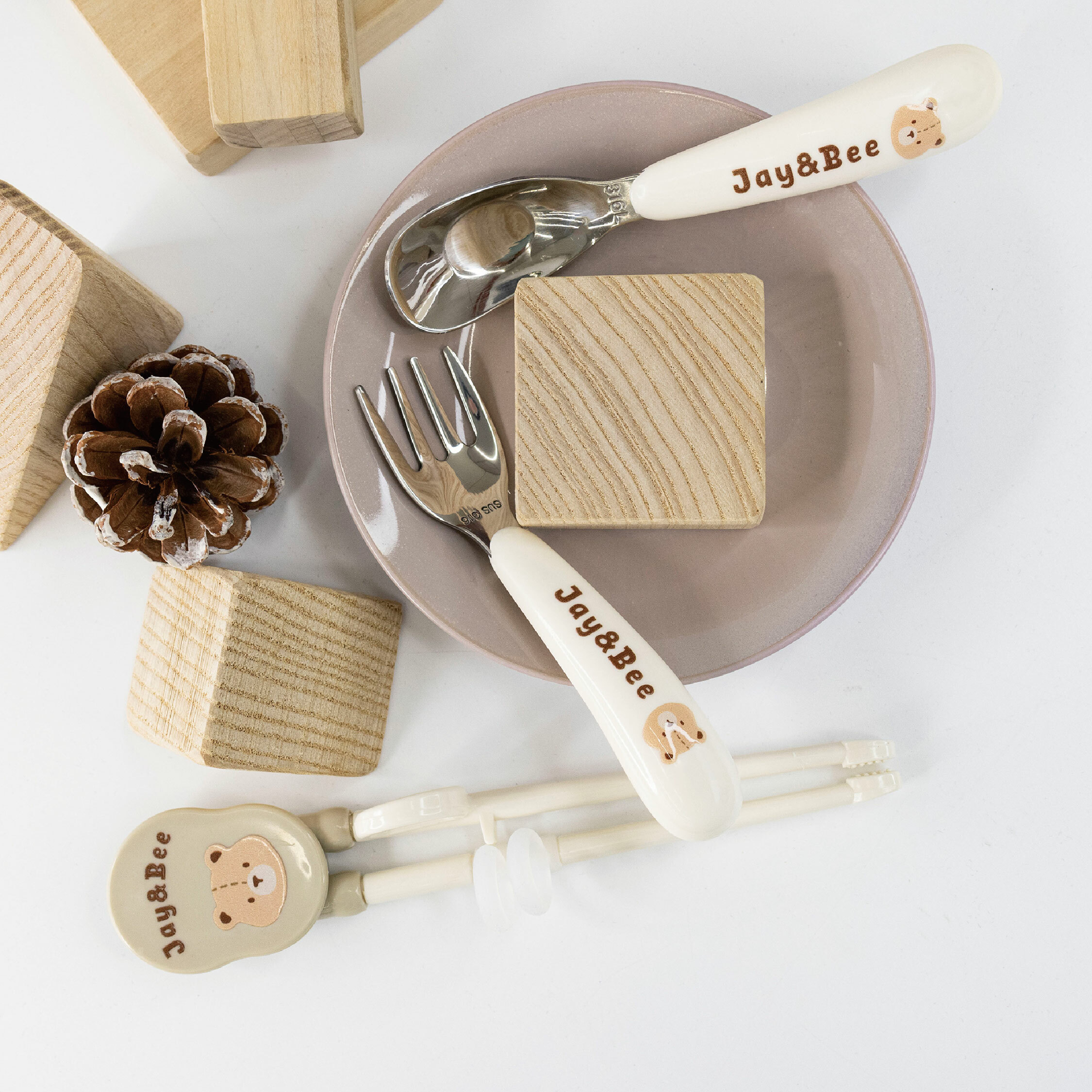 【JB953】小熊出遊趣兒童餐具四件組