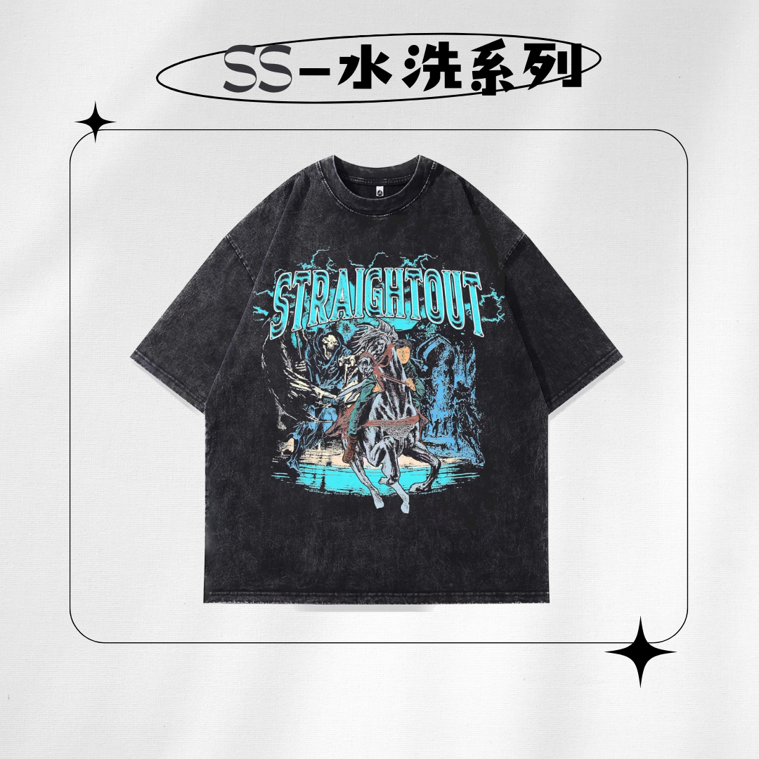 【SS 預購】美式漫畫系列 骷髏頭元素 水洗短袖上衣