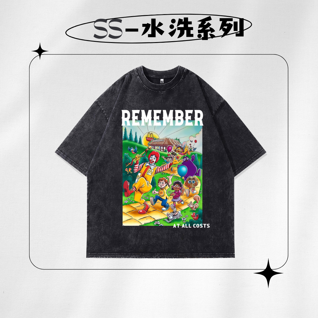 【SS 預購】美式漫畫系列 麥當勞叔叔 水洗短袖上衣