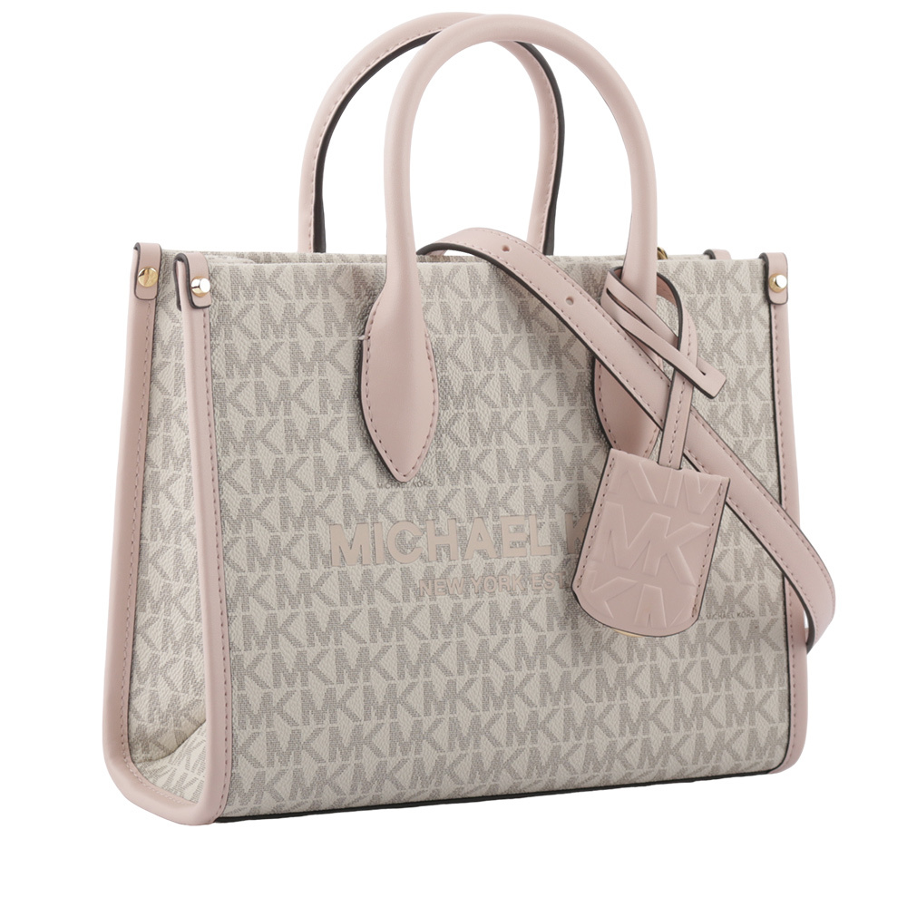 【Michael Kors】Mirella 滿版塗層帆布小款二用托特包