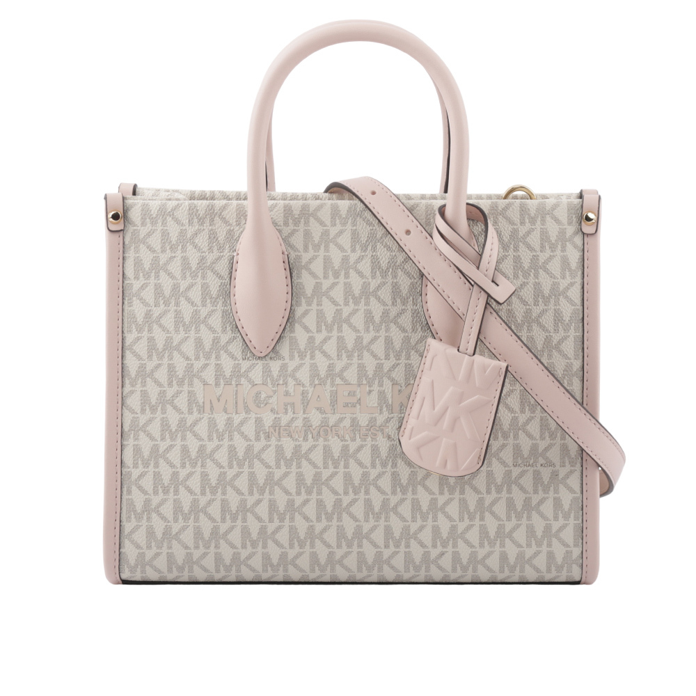 【Michael Kors】Mirella 滿版塗層帆布小款二用托特包