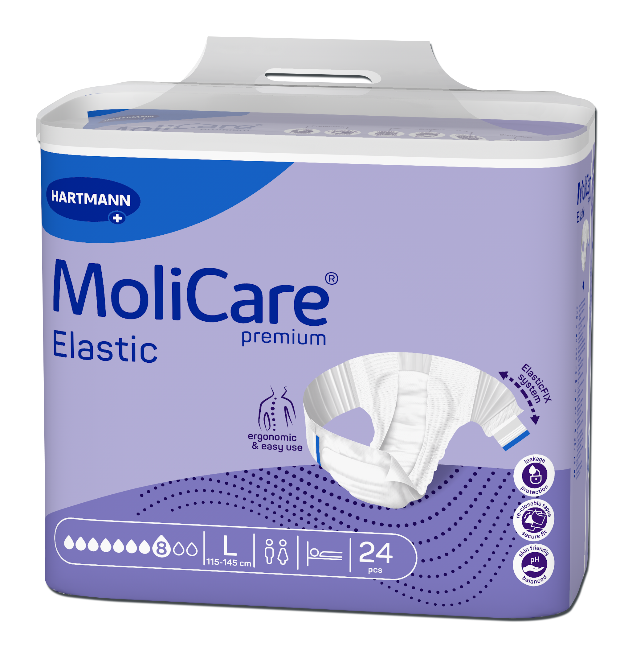 彈力腰圍全防護紙尿褲 夜安型 8D(包)