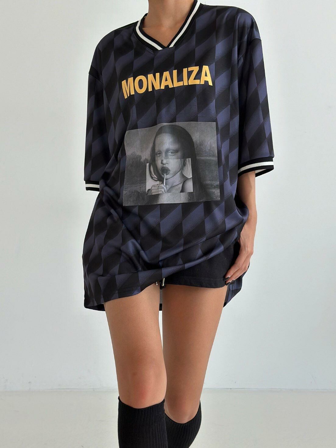 V領英文字圖案短袖Tee FLEUR-005S