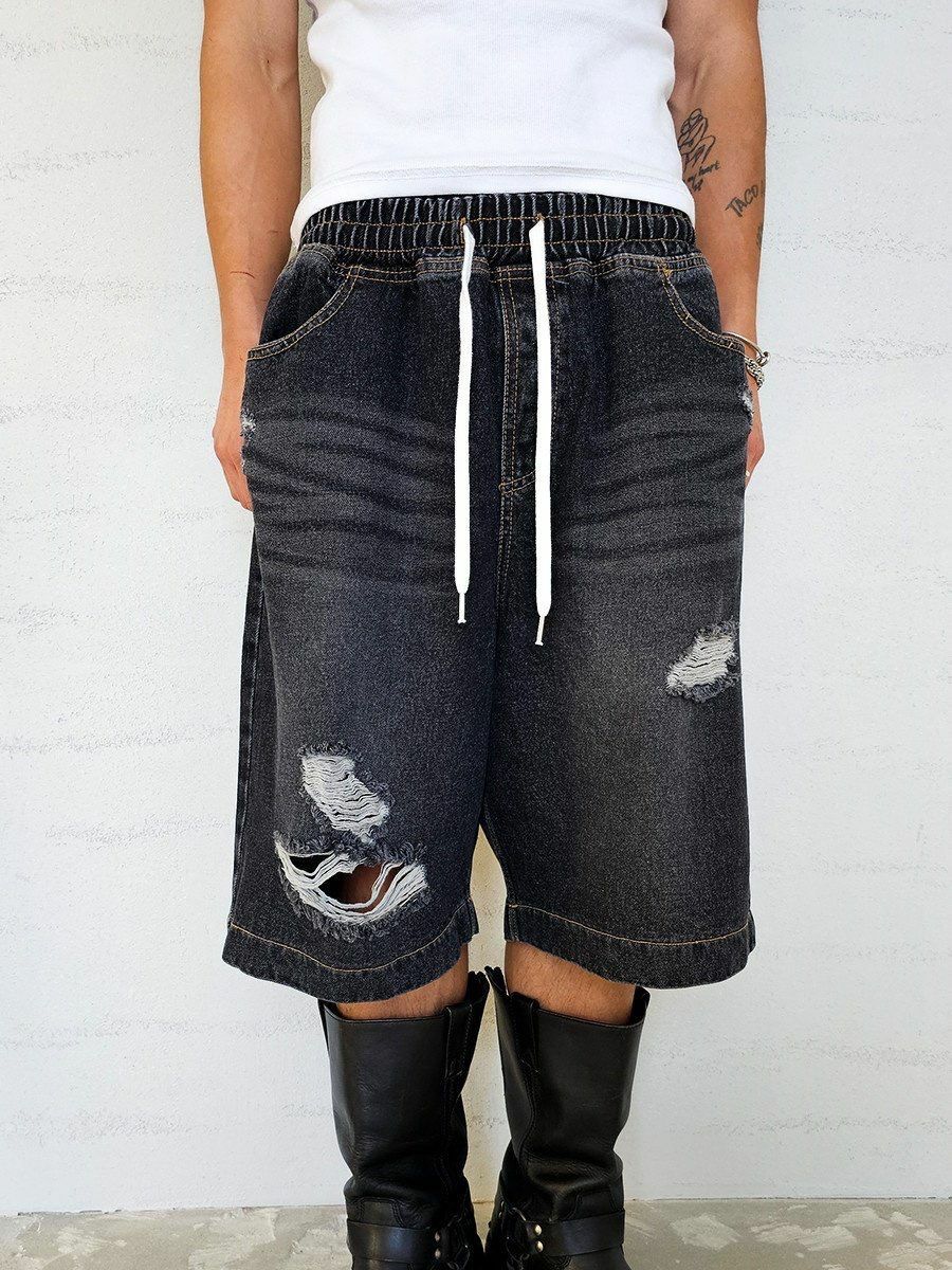 洗水破洞牛仔短褲 VENTIQUE-002P