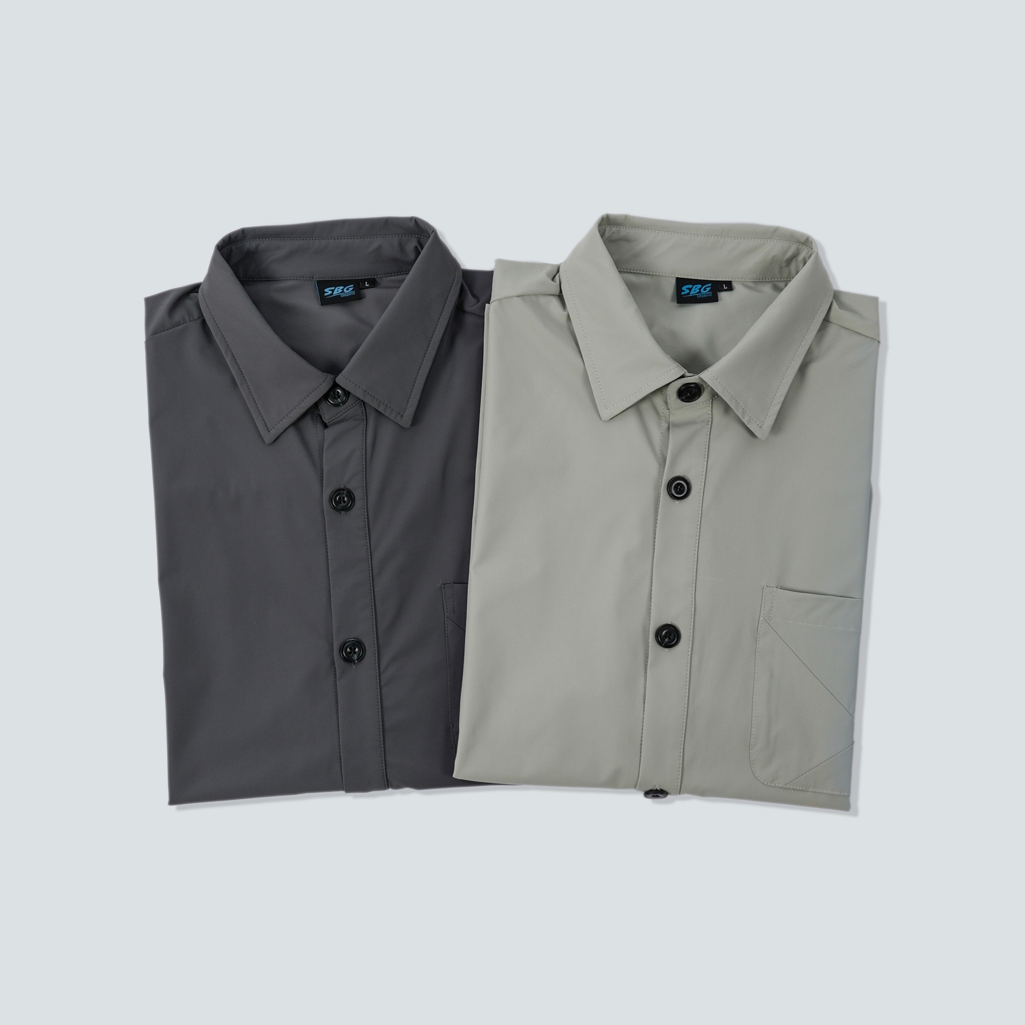SBG 消光彈力涼爽速乾口袋短袖襯衫 SB0723