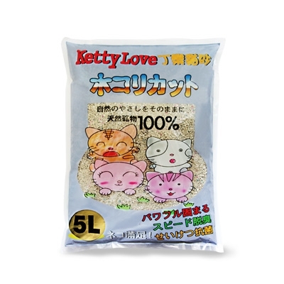 Ketty Love 薄荷味高溫消毒複合粗貓礦砂 5L (灰色袋)