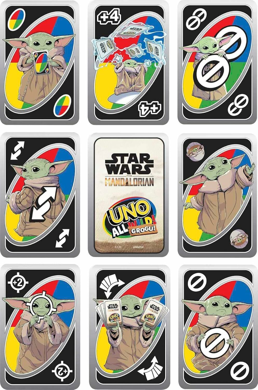 《 MATTEL 》 UNO All Wild 全萬用卡牌遊戲卡-尤達