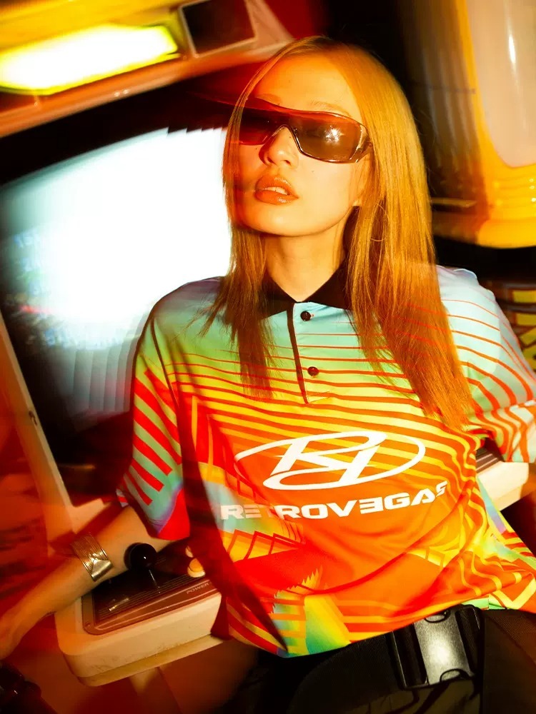 RTVG 迷幻幻影漸變 彩色 翻領短袖 POLO衫