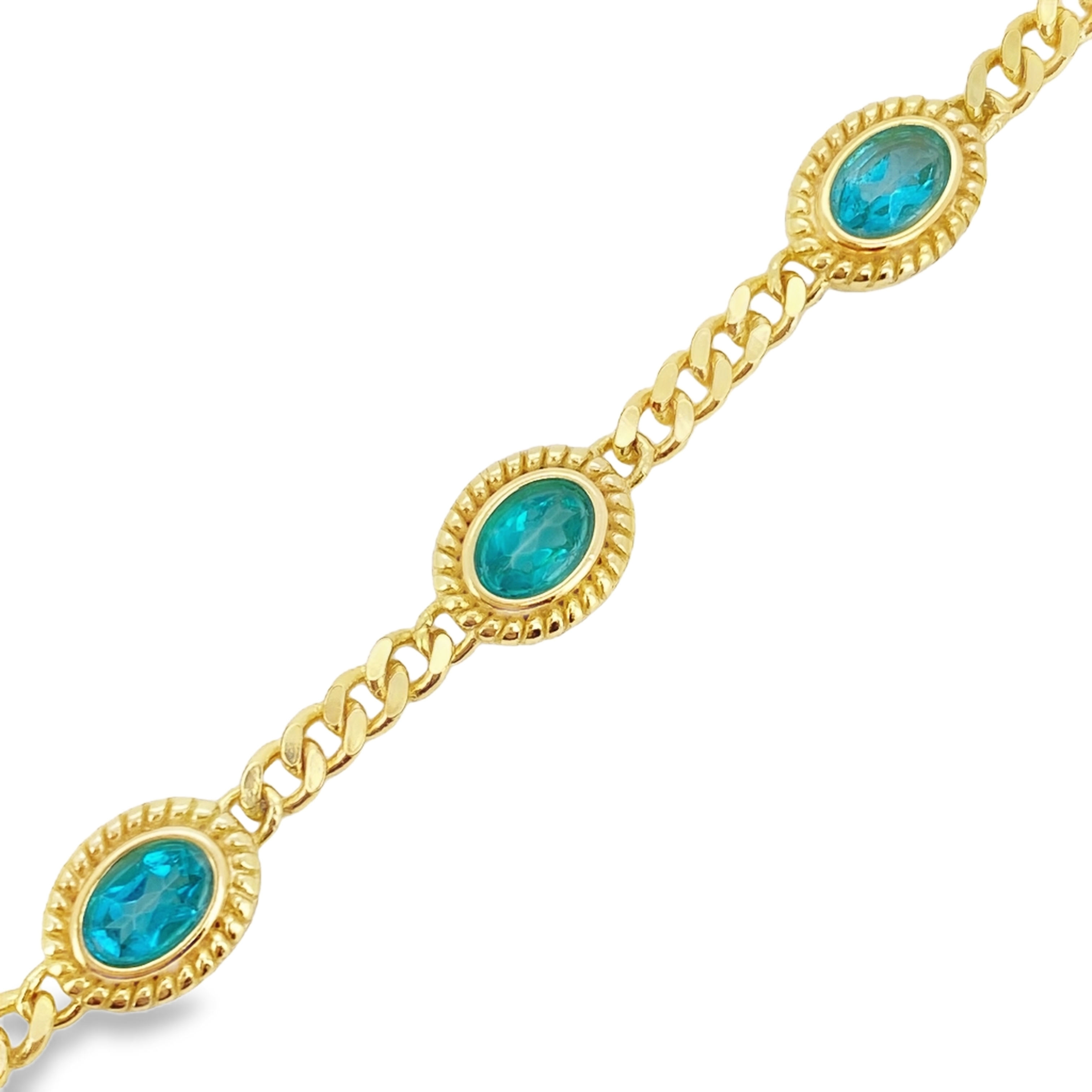 T415湖水藍托帕石金手鍊