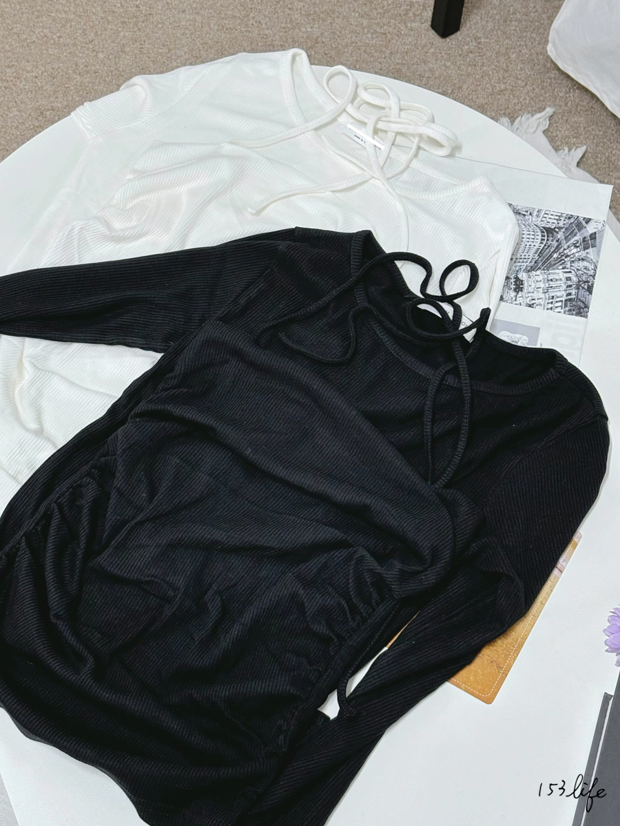|現貨|🇰🇷兩件式背心長袖上衣(黑.白)