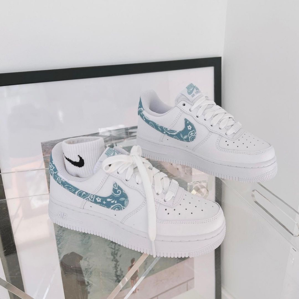 Nike Air Force 1 白藍 水藍 變形蟲 腰果花 白色 AF1 DH4406-100