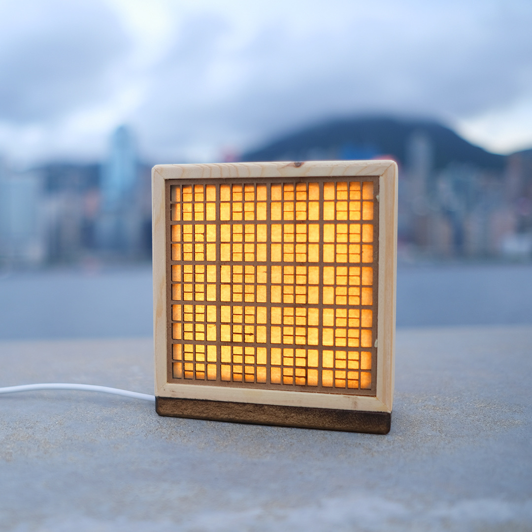 印象交易所 Wemember HK 靜夜相伴通風牆花紋環保木夜燈| 廢棄木卡板循環再造| USB電源 LED燈帶| 香港設計 香港製造