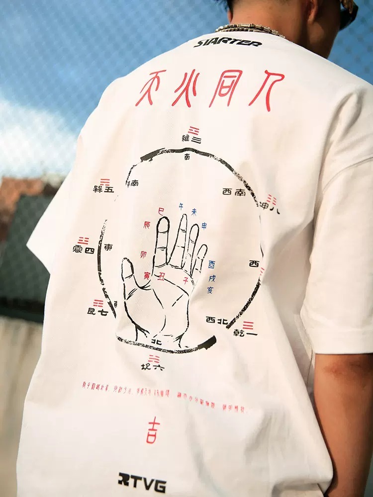 RTVG×STARTER 天火同人聯名系列 先天八卦 白色短袖 T