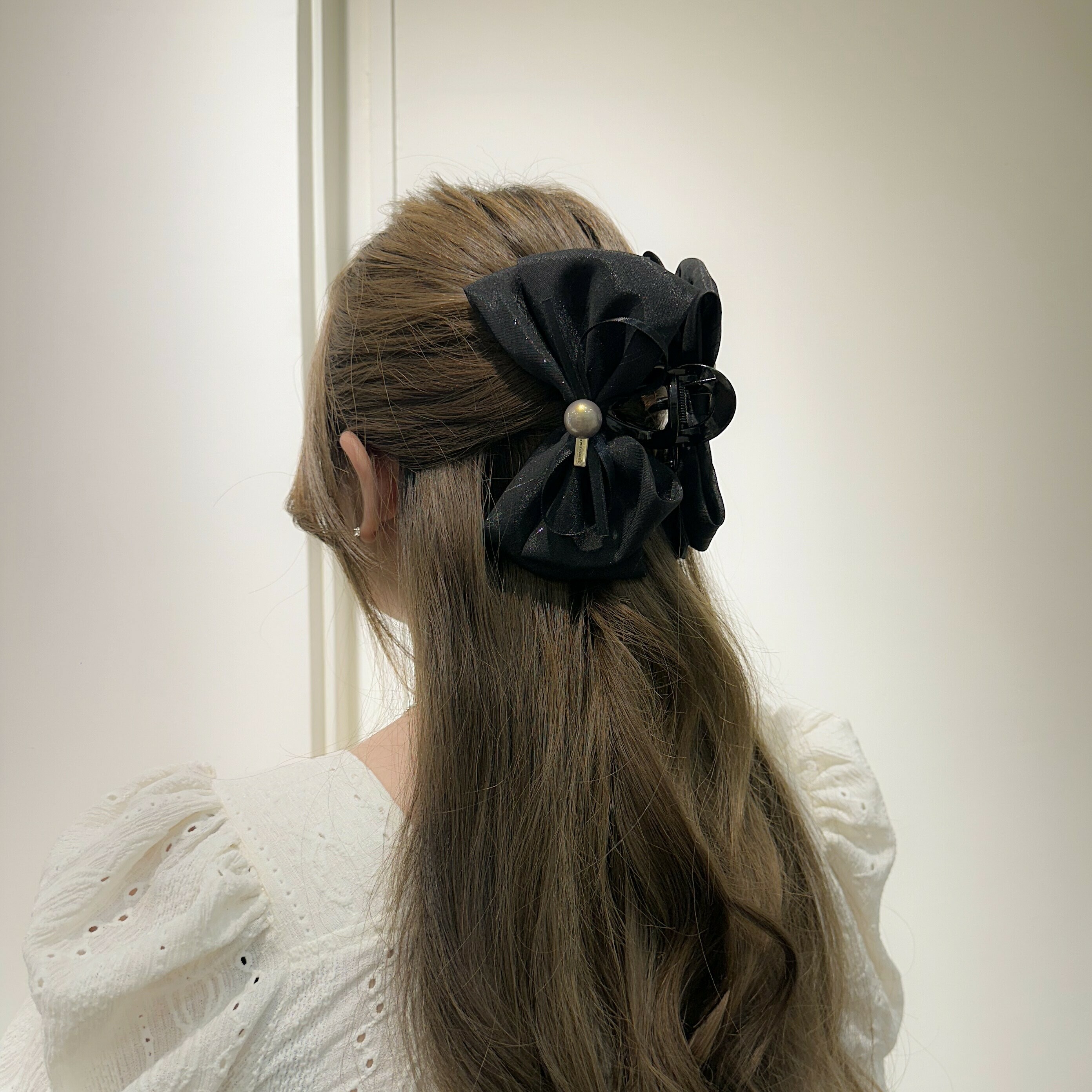 G05珍珠金標蝴蝶結鯊魚夾