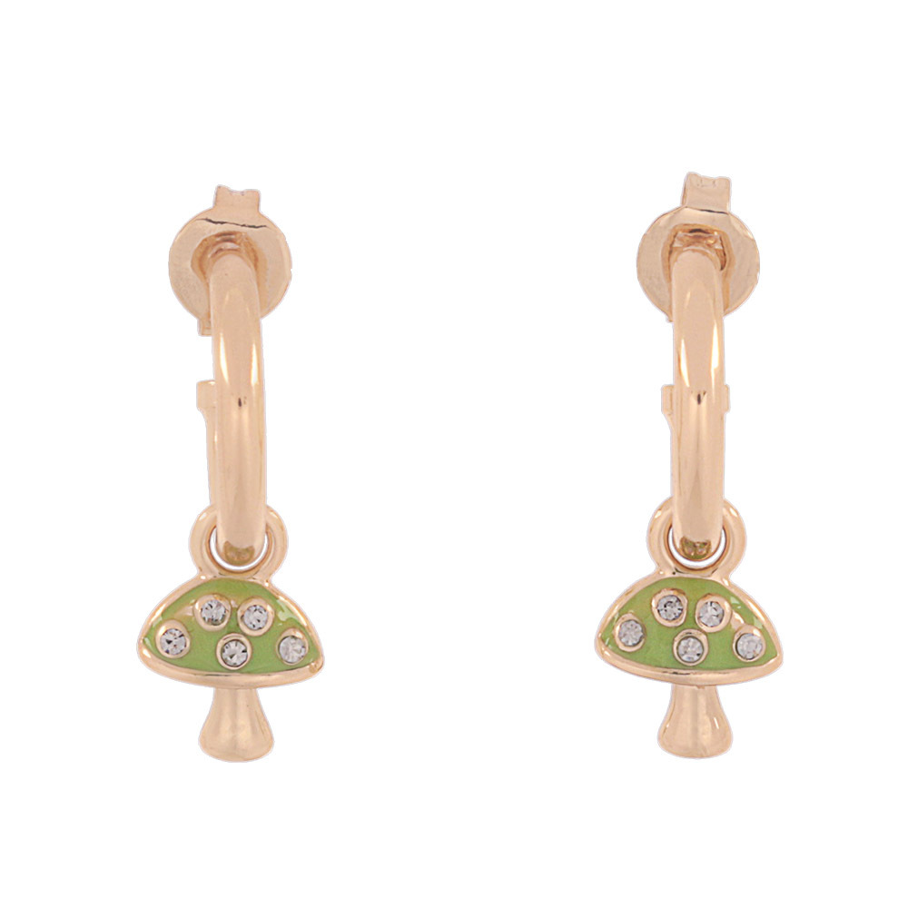 【COACH】蘑菇墜飾及C Logo 圓弧針式耳環