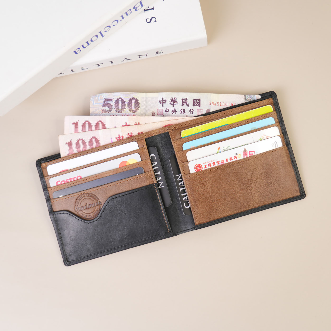 『新品上市』老爺有喜  雙色系俐落型男短夾(075173bk)