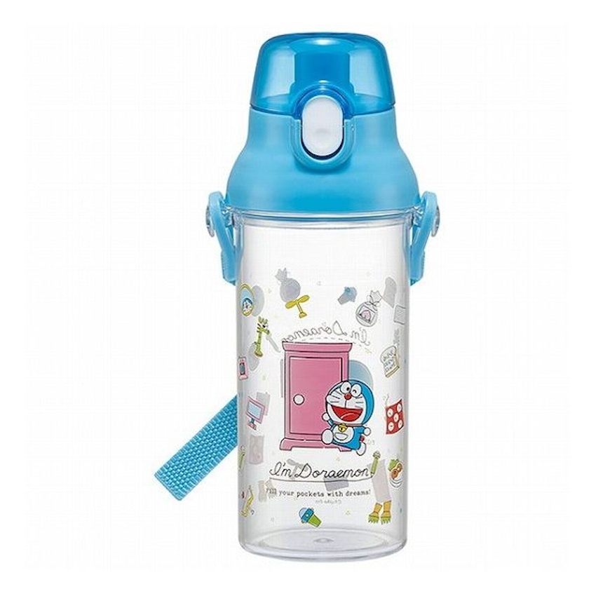 日本製 Skater 透明銀離子直飲水壺 (附肩帶) - 多啦A夢