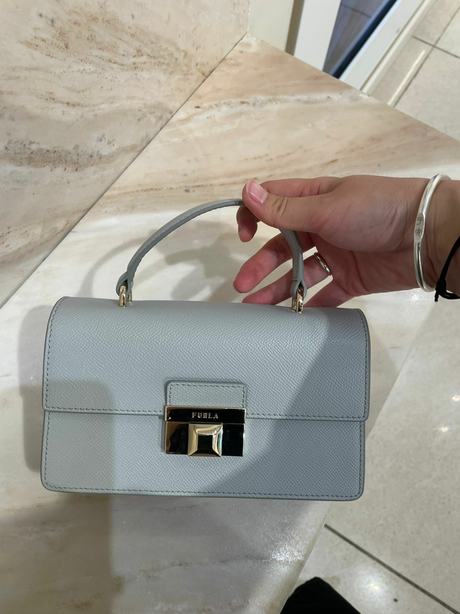 FURLA VENERE MICRO TOP HANDLE BAG WITH WORDS LOGO