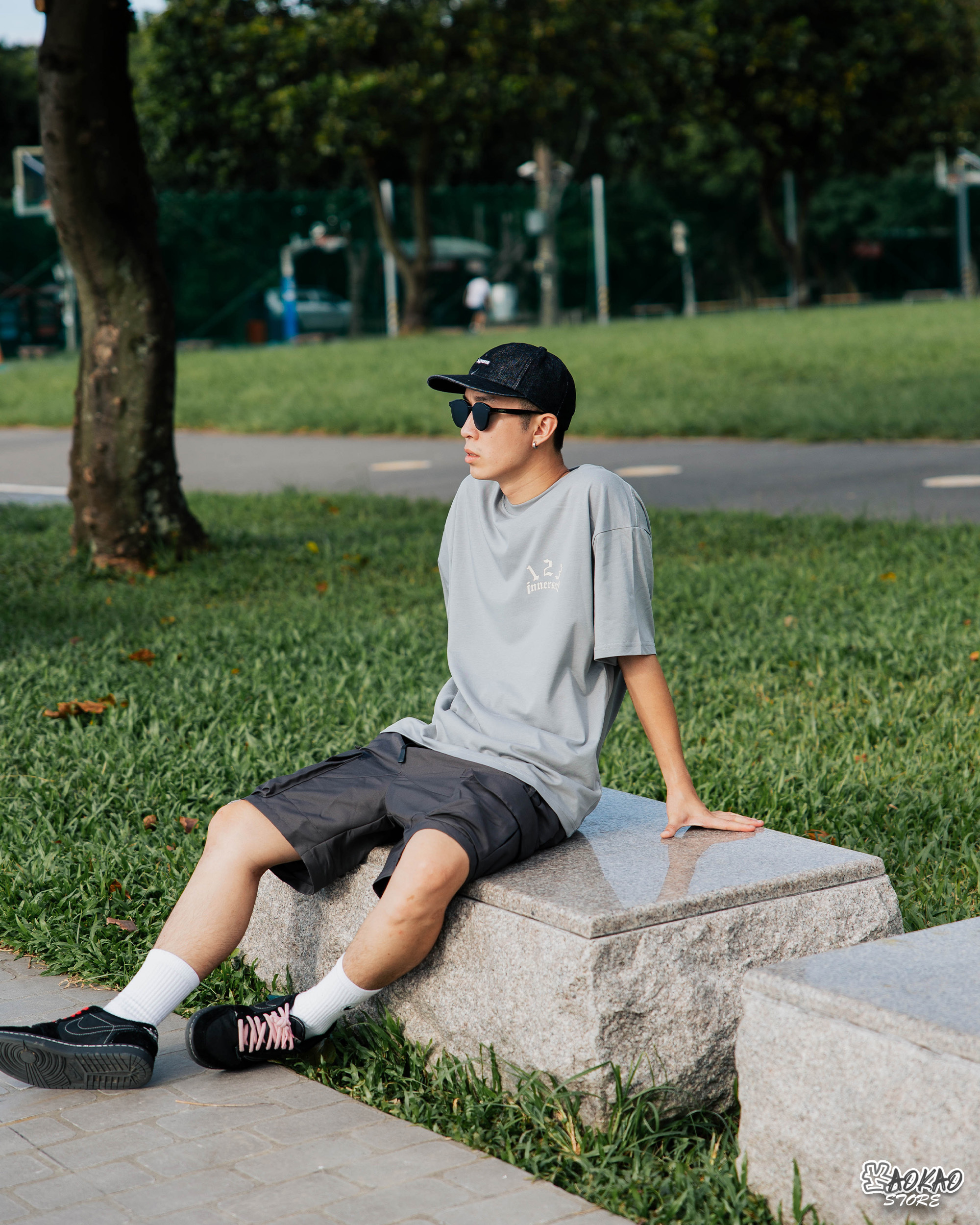 KEEP GLASSES墨鏡 黑色 綠色 標語 閃電 經典 復古 波士頓圓框 高規板材 太陽眼鏡 【KS181-BK】【KS181-GN】