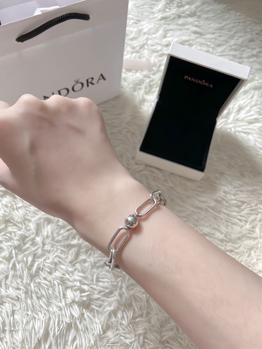 PANDORA 潘朵拉 交織 古巴鍊 情侶 手鍊（不含吊墜）