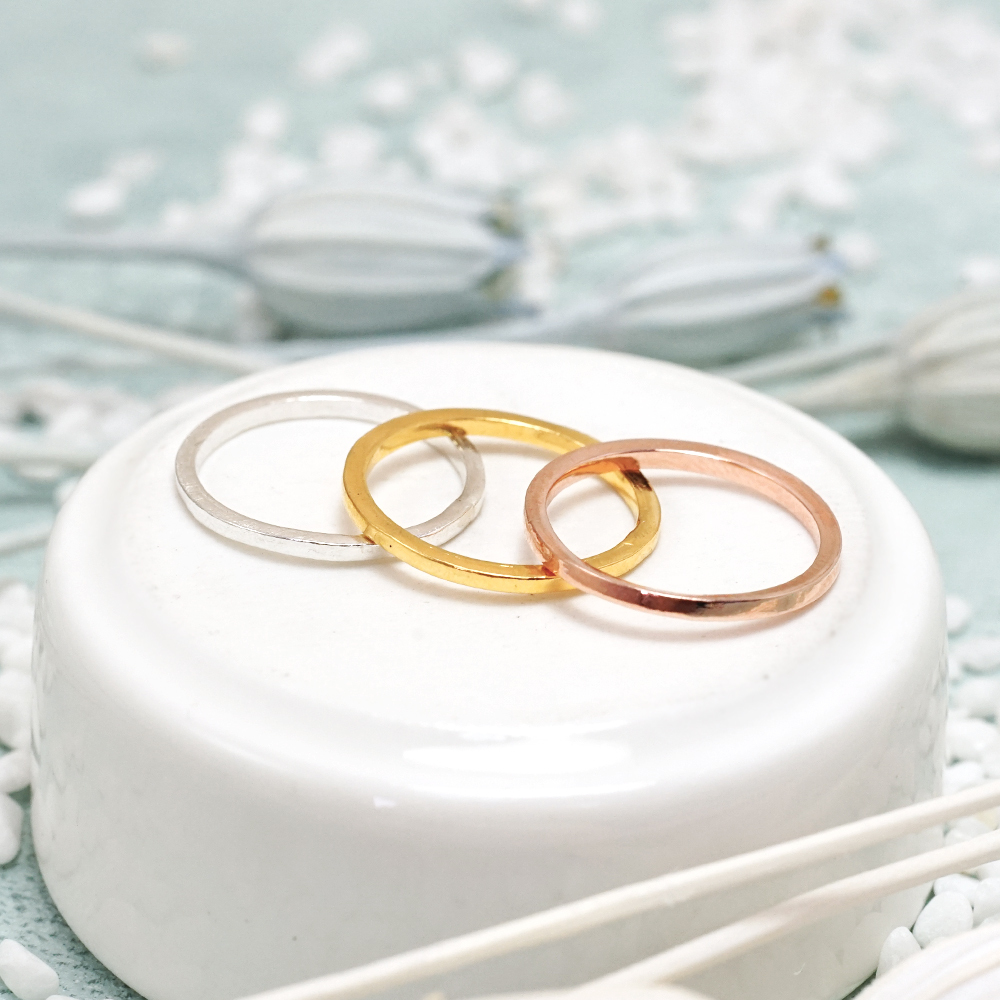 純銀方線戒指 手工純銀線戒 尾戒