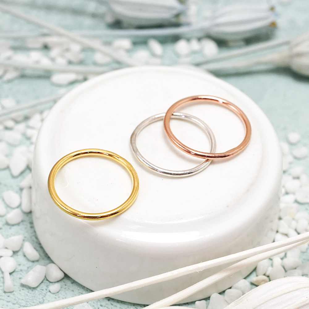 純銀圓線戒指 手工純銀線戒 尾戒