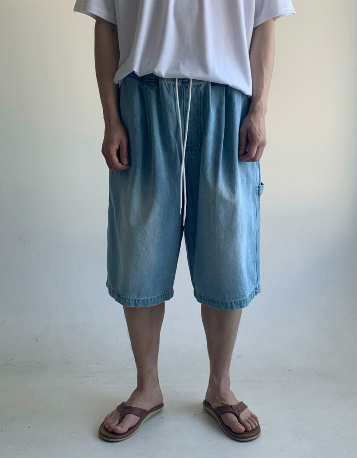 洗水/暗紋牛仔短褲 P2926