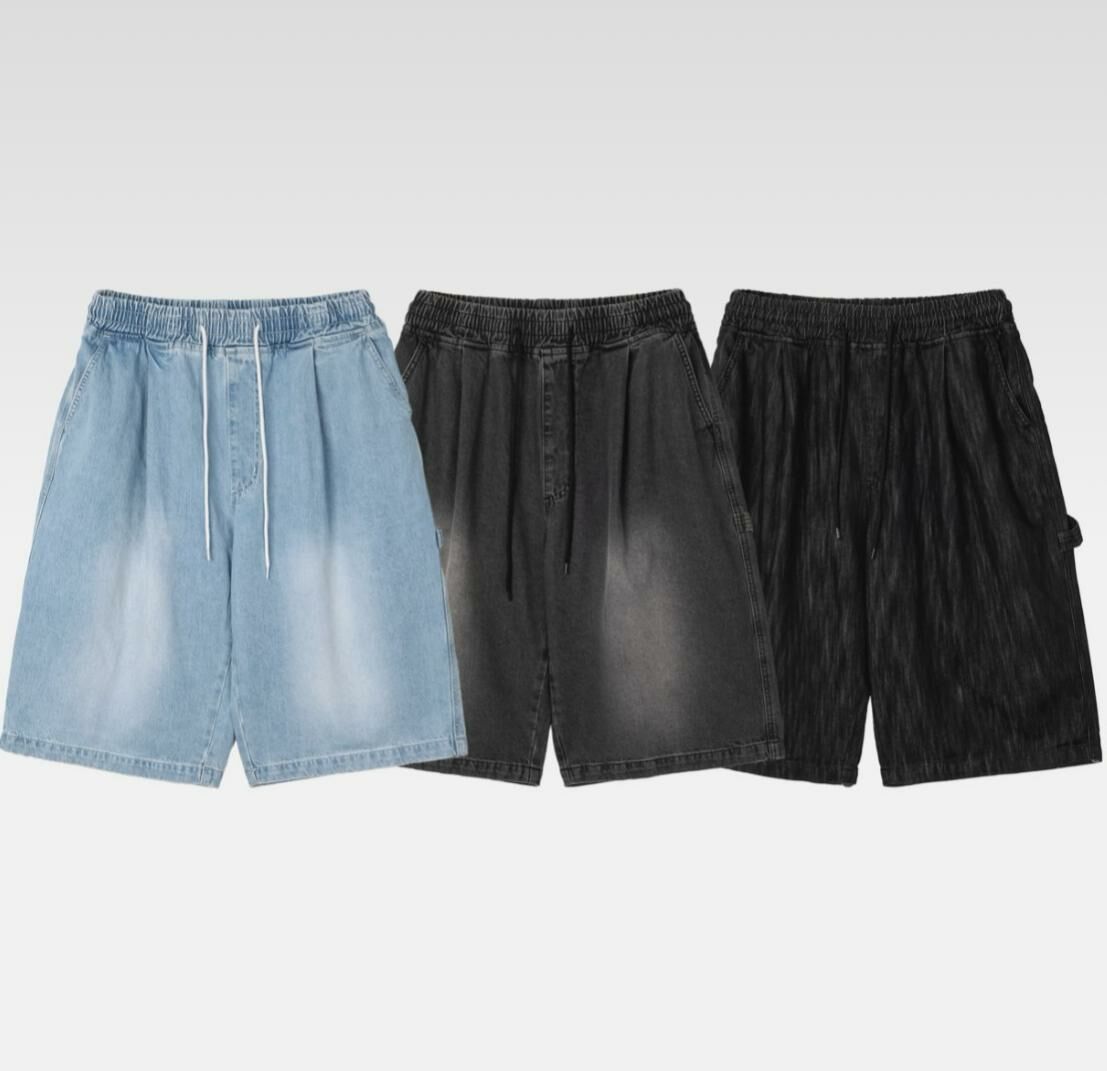 洗水/暗紋牛仔短褲 P2926