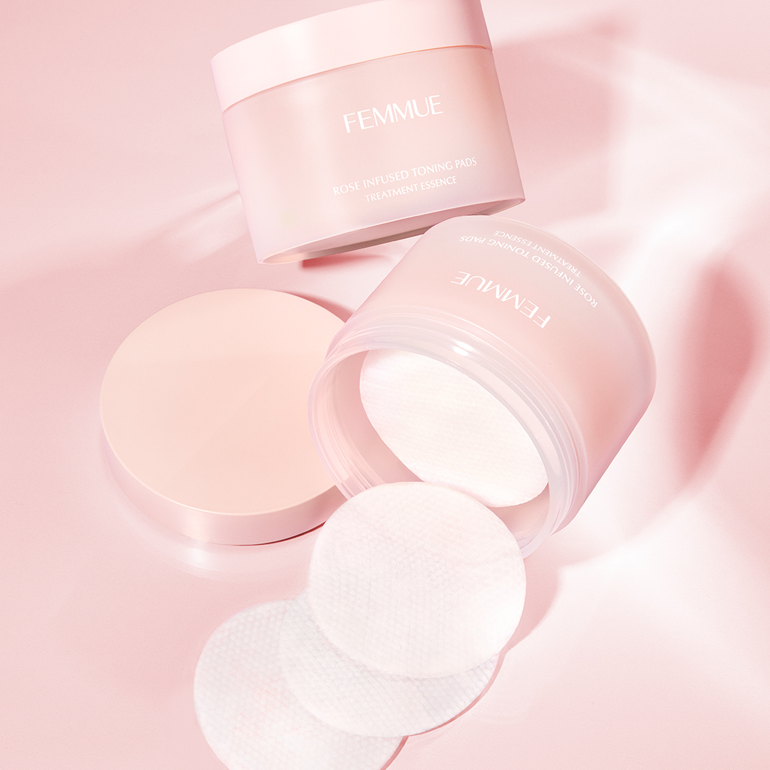 FEMMUE Rose Infused Toning Pads 玫瑰精華浸潤爽膚棉片 50枚入 160ml