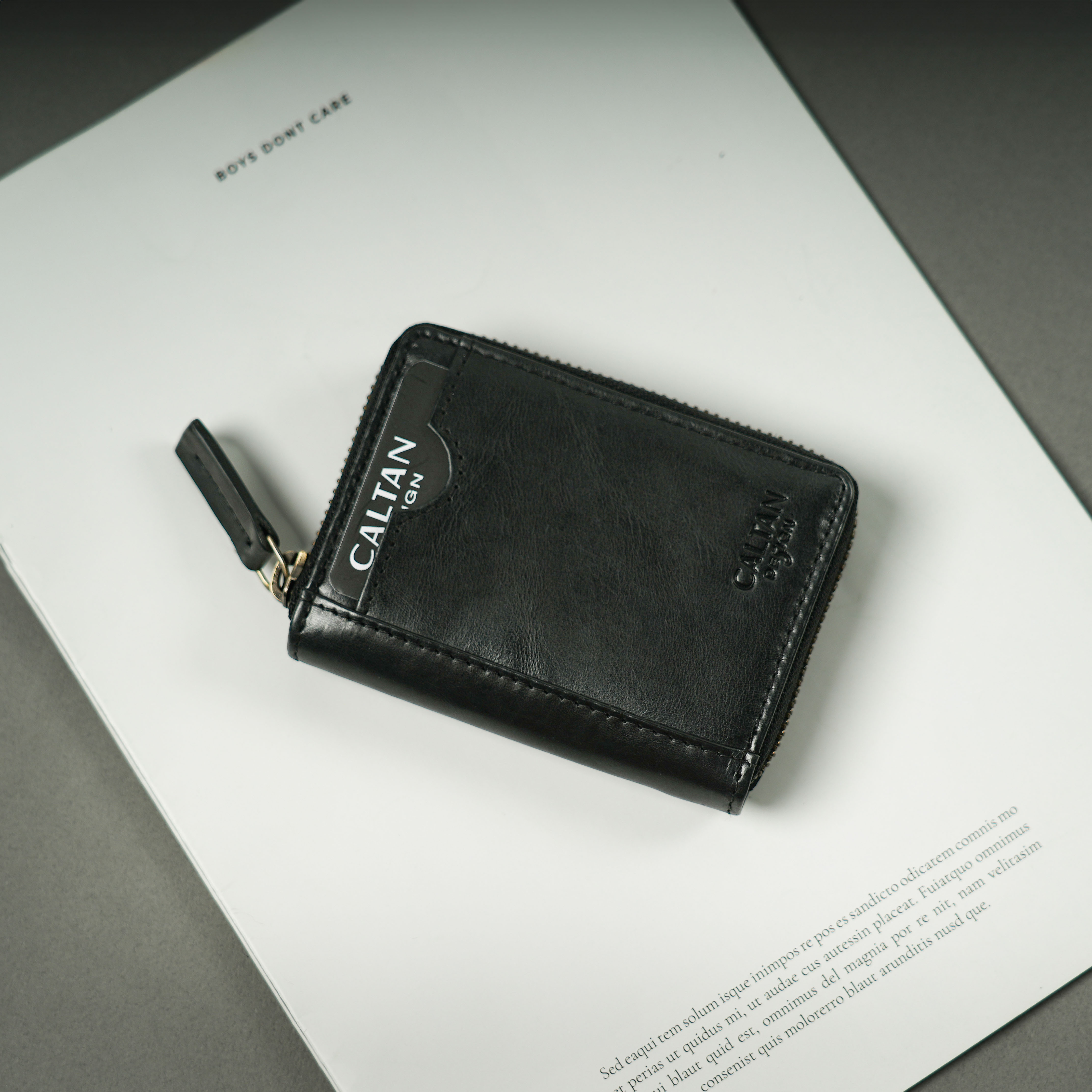 『新品上市』老爺有喜  真皮大容量全包式拉鍊中短夾(075165bk)