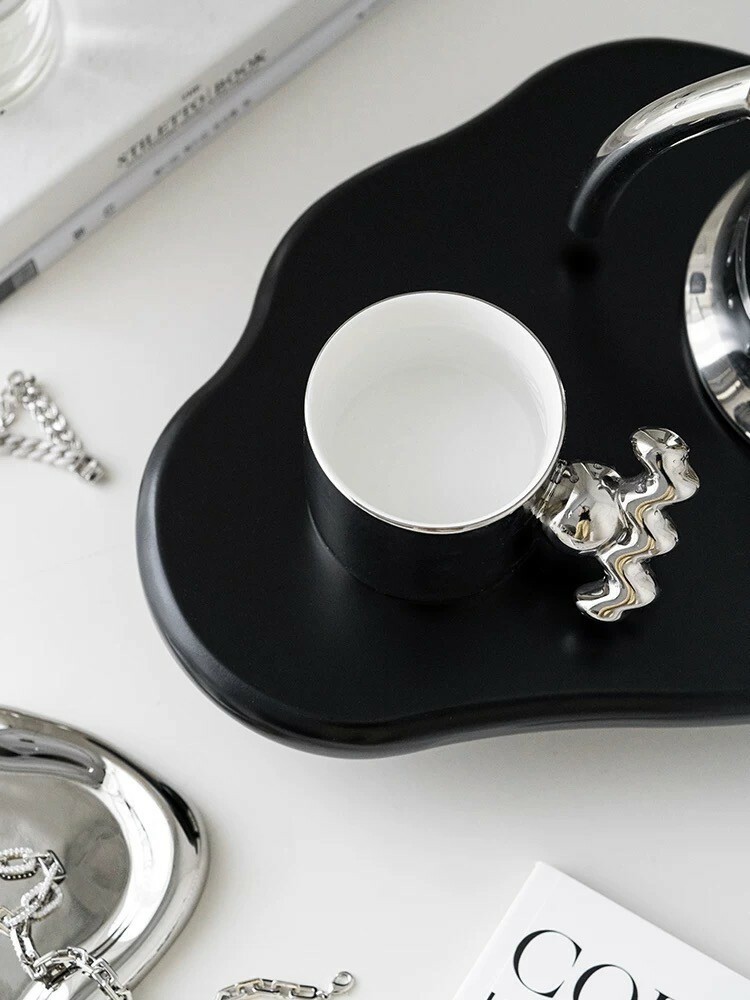 不規則雲朵造型陶瓷擺件收納盤 / 2色