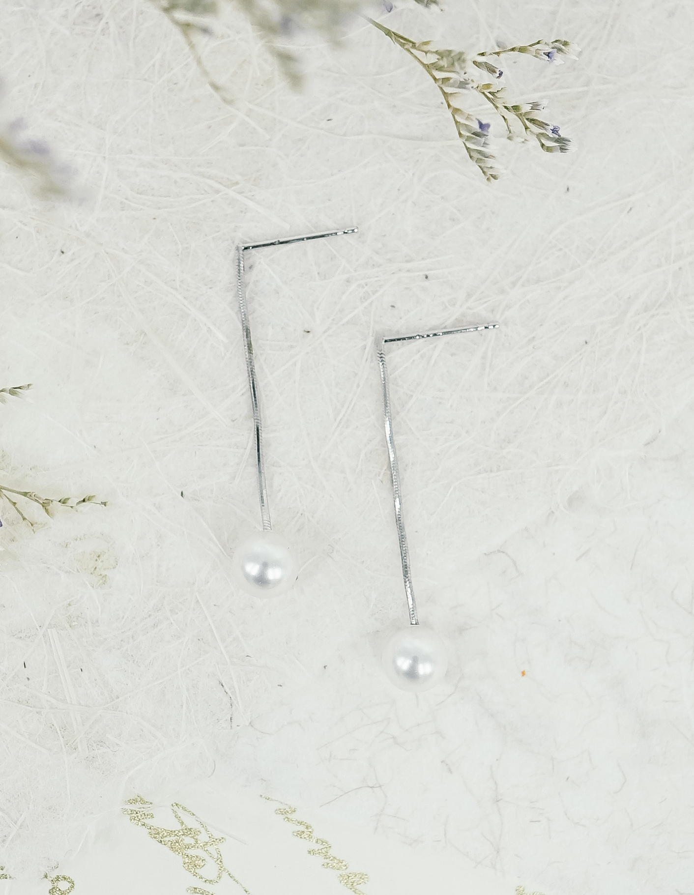 925 純銀蛇鍊珍珠耳環