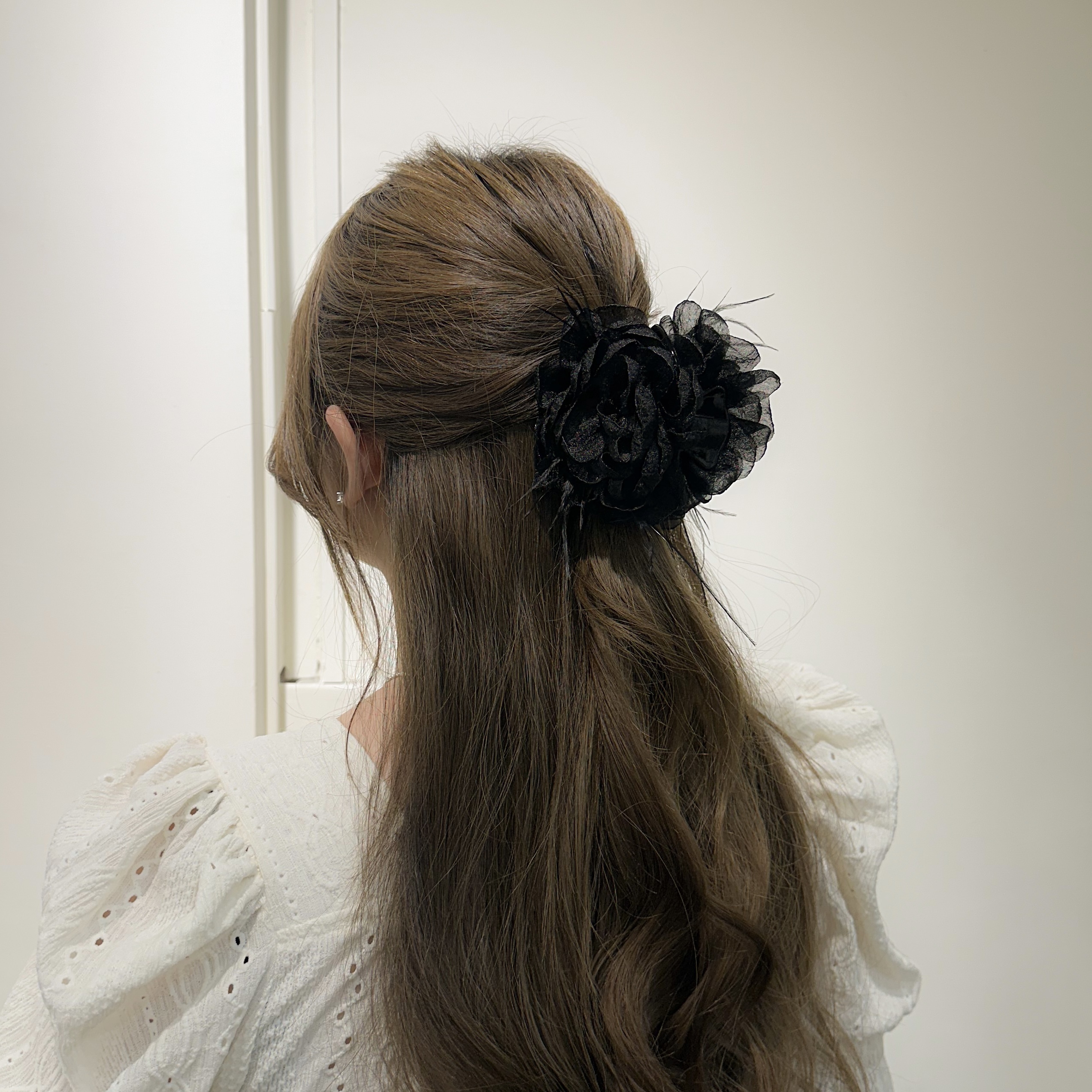 G10網紗花朵半頭鯊魚夾