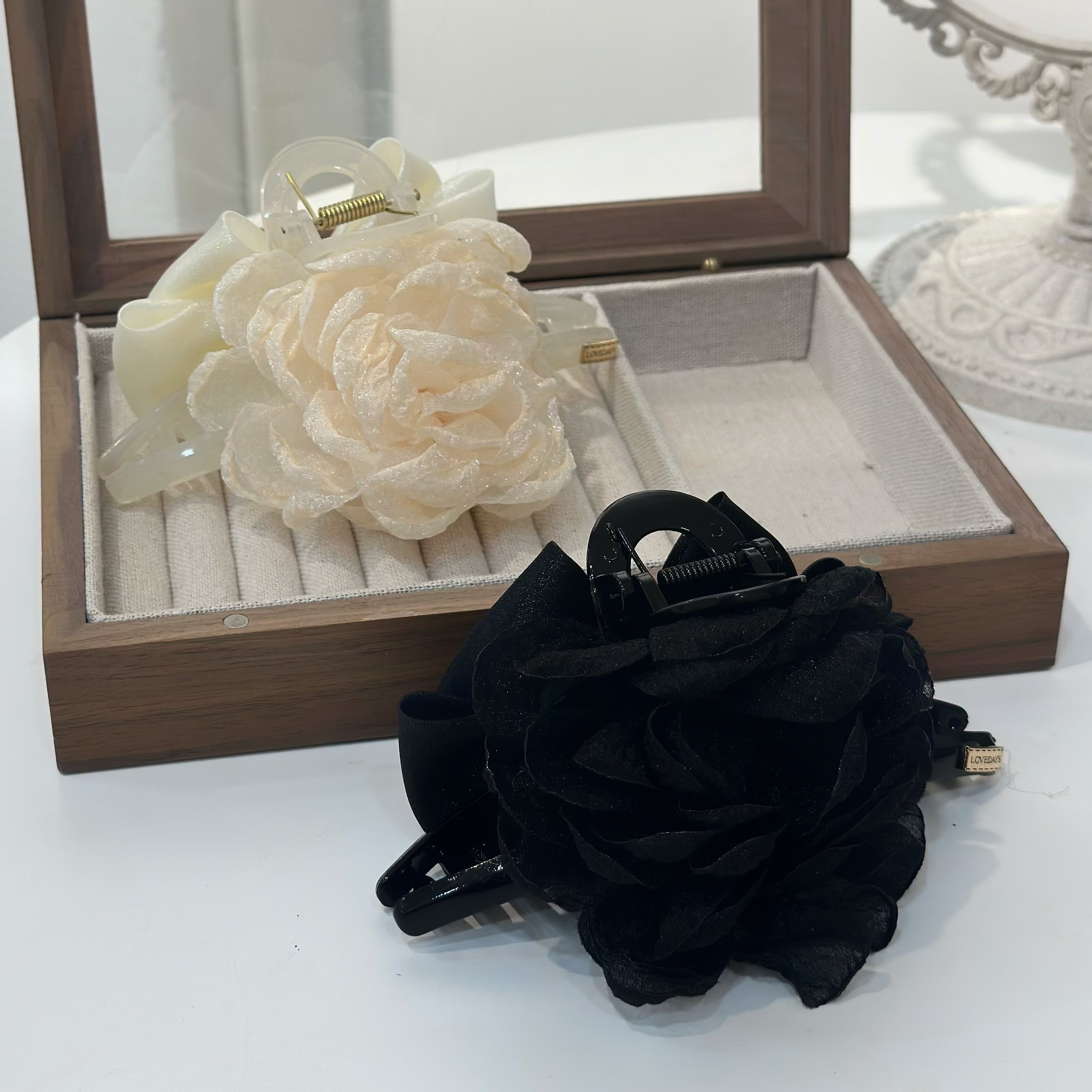 G11蝴蝶結花朵雙面半頭鯊魚夾