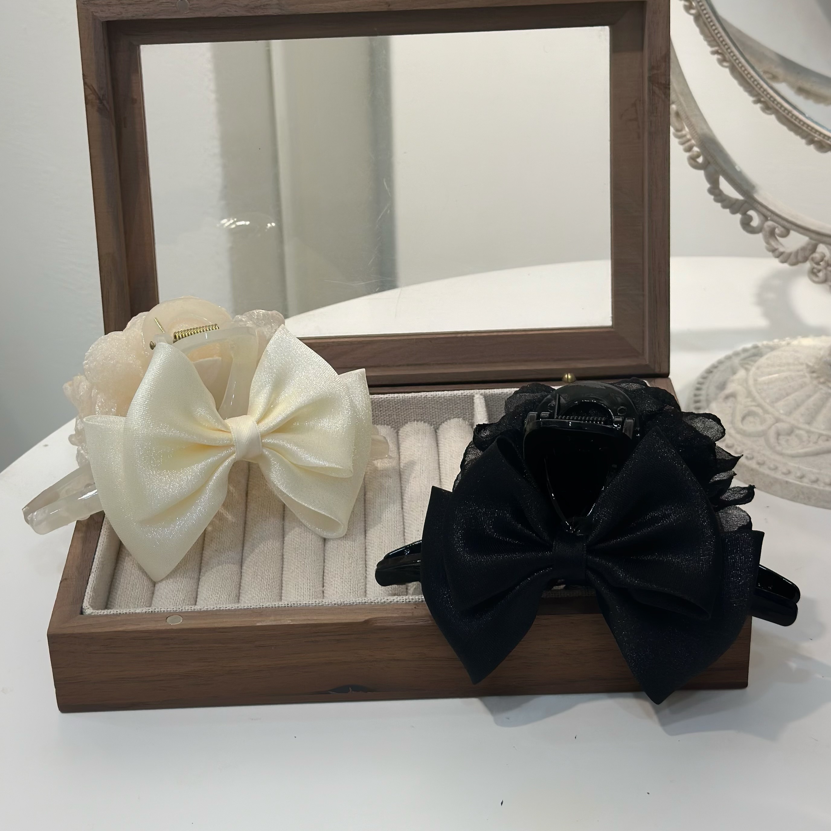 G11蝴蝶結花朵雙面半頭鯊魚夾