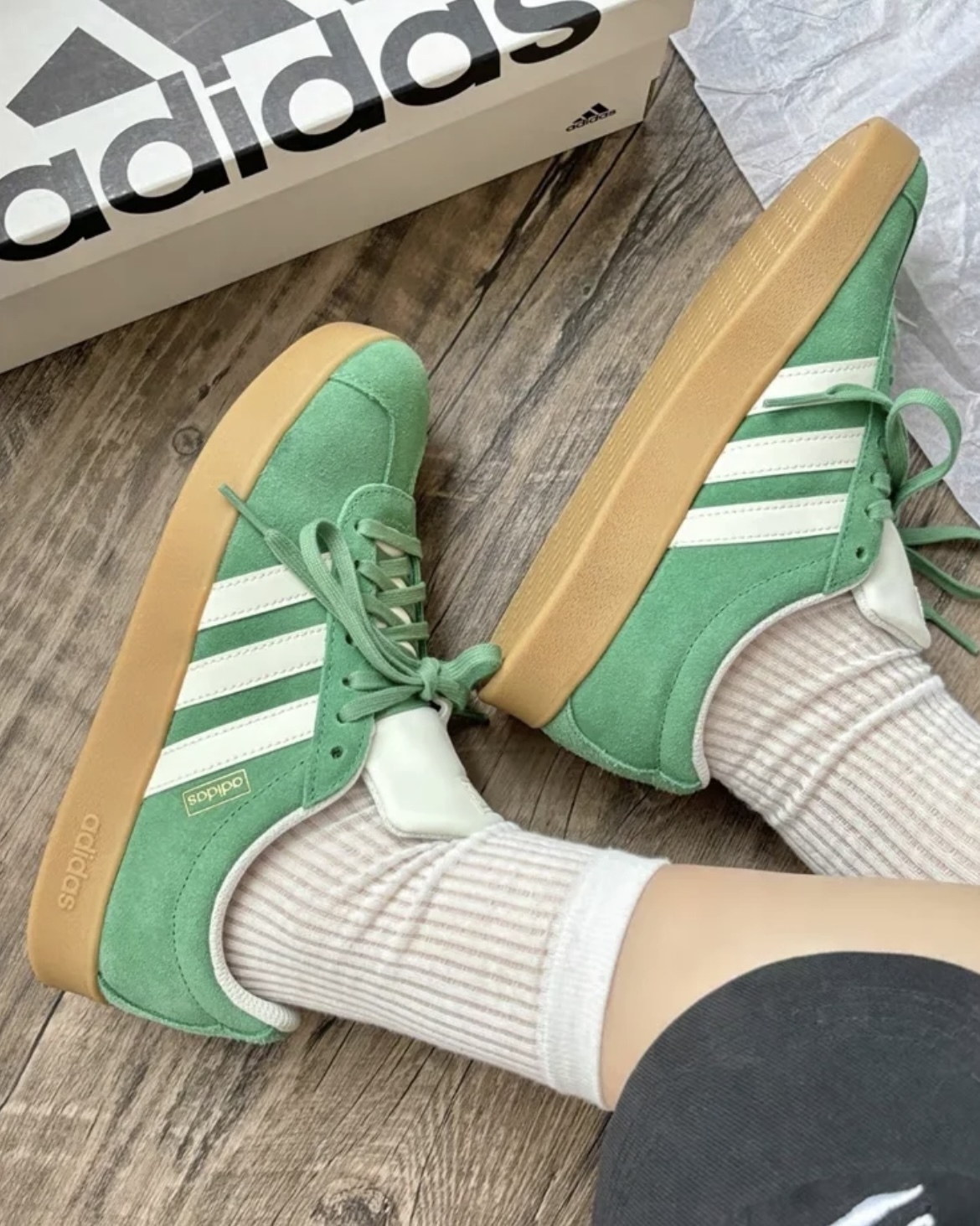 【現貨】Adidas Neo Vl Court 2.0 德訓鞋 焦糖底 麂皮 森林綠