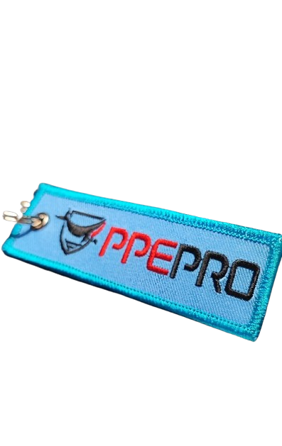 P0310 布條鑰匙圈- 尺寸10x3cm 電繡 PPEPRO 鑰匙圈 (台灣製造)