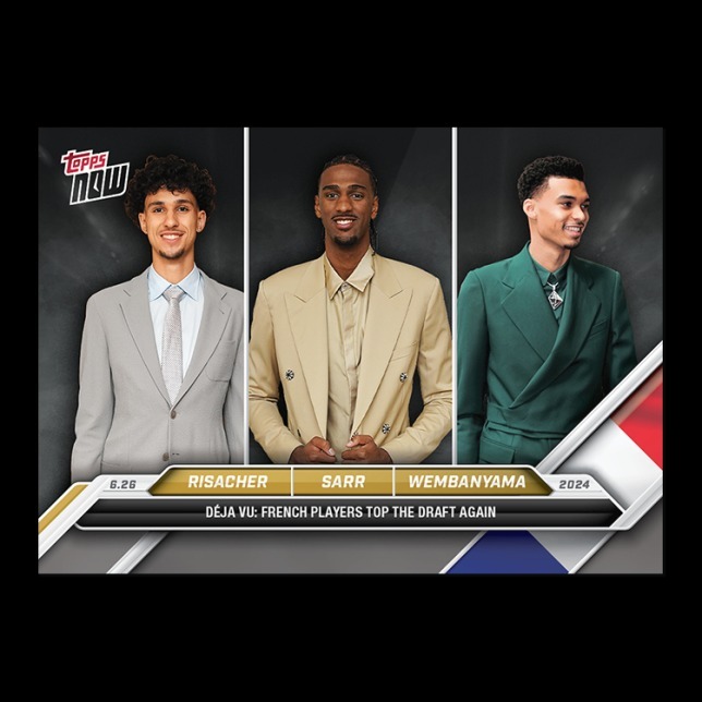 NBA球員卡 Zaccharie Risacher/Alex Sarr/Victor Wembanyama - 2024 TOPPS NOW® Basketball Card RSW - PR: 2063
