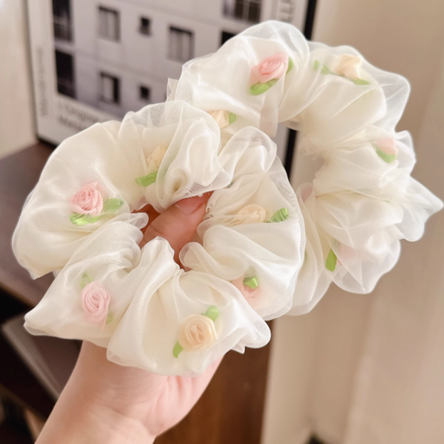[3 FOR RM10] Ethereal Rose Net Yarn Scrunchie