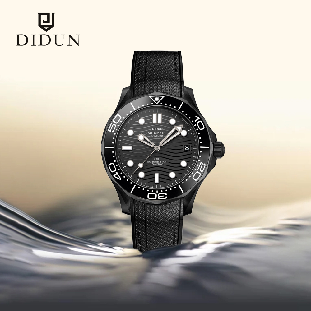 【DIDUN 迪頓】Seamaster 300 海馬系列 陶瓷外圈 波浪面盤設計 單向旋轉錶圈 日期顯示 潛水運動 機械錶 星辰 手錶