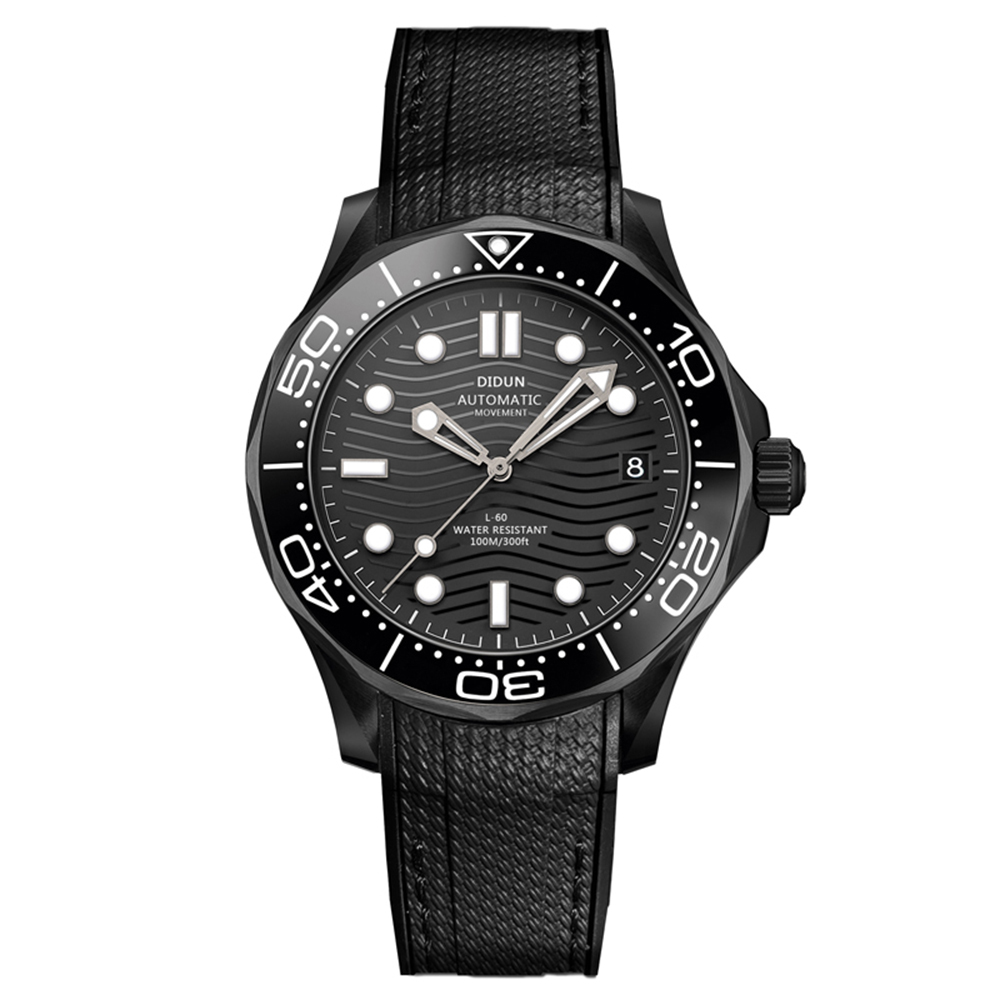 【DIDUN 迪頓】Seamaster 300 海馬系列 陶瓷外圈 波浪面盤設計 單向旋轉錶圈 日期顯示 潛水運動 機械錶 星辰 手錶