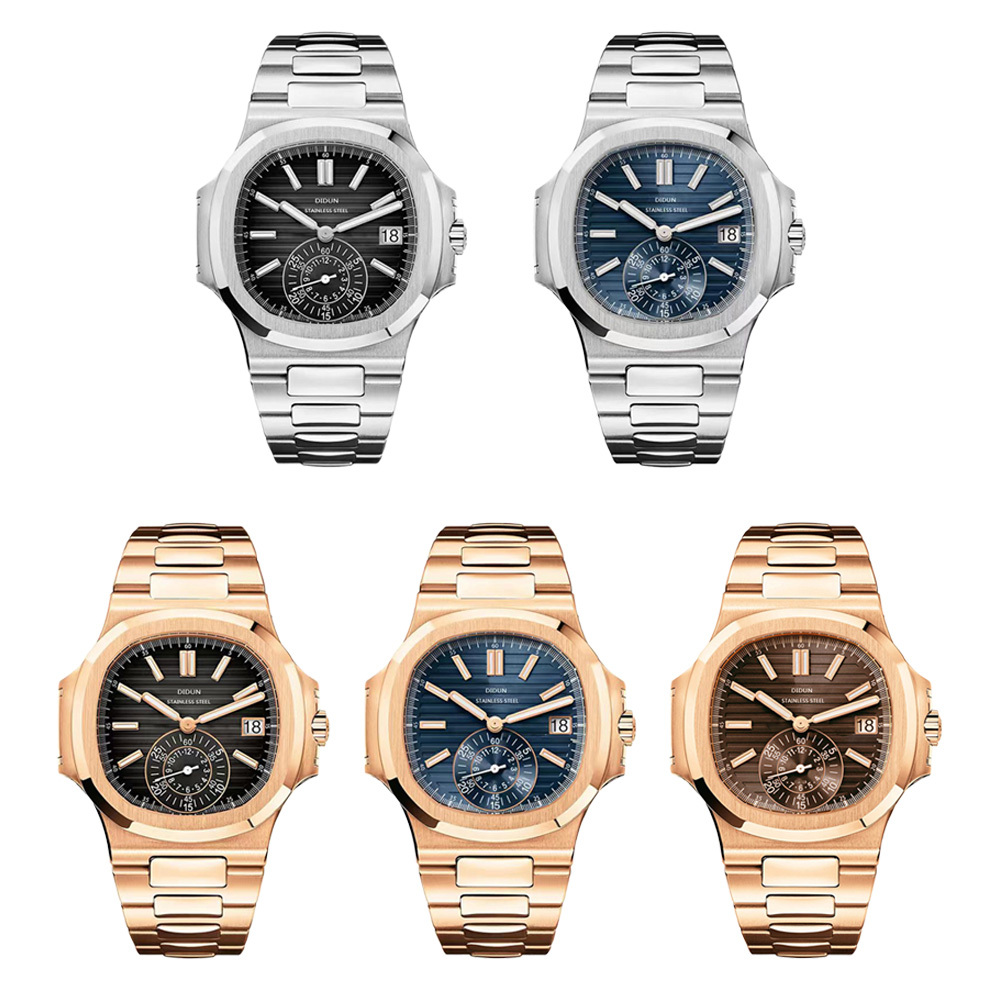 【DIDUN 迪頓】Nautilus 鸚鵡螺系列 石英兩針半款 日期顯示 夜光指針 不鏽鋼手錶 英國品牌