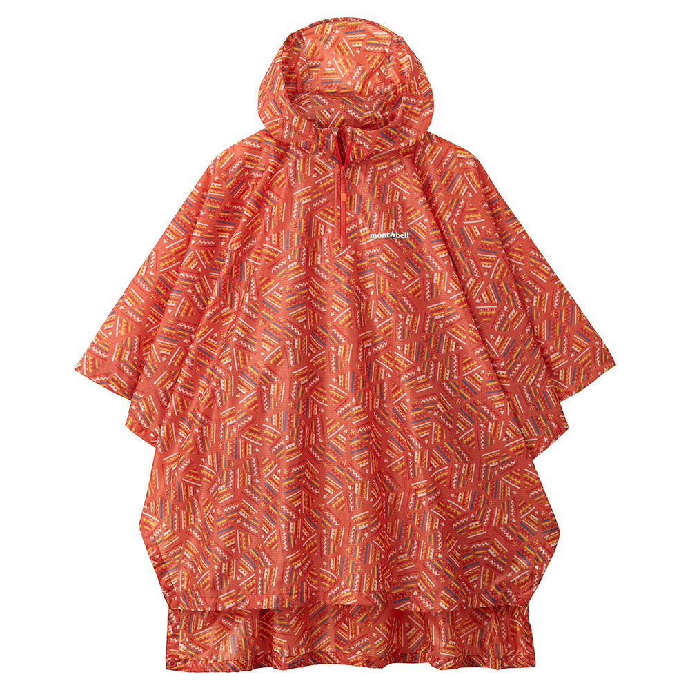 【防水防雨】montbell: Print Trekking Rain Poncho Kid's 125-155